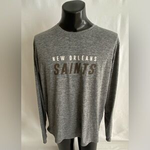 New Orleans Saint Shirt Men’s XL Michael Strahan Gray Long Sleeve Pullover READ*